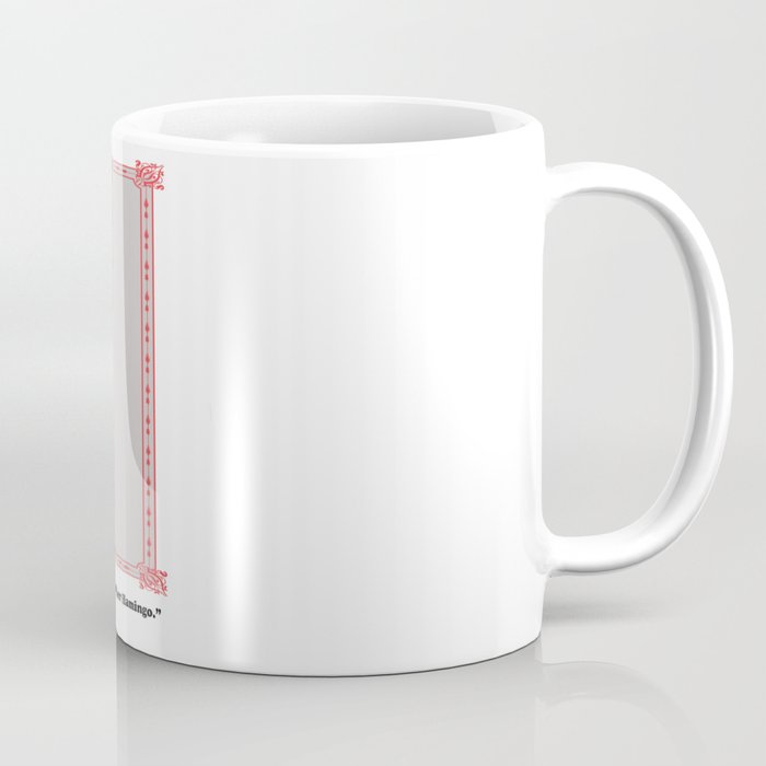 alice and her flamingo s mustache coffee mug by karencox society6