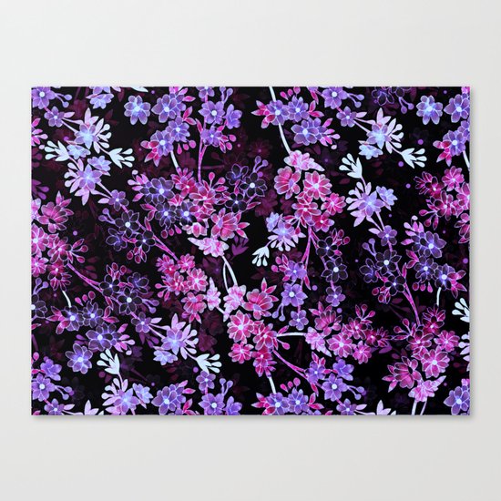 Pink & Purple Floral Pattern Canvas Print