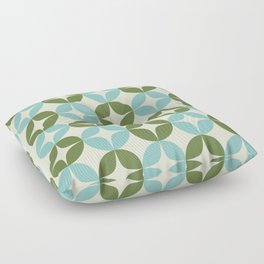 Mid Century Modern Pattern in Teal and Green Floor Pillow