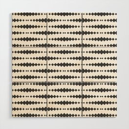 Dark Grey Geometric Horizontal Striped Pattern Wood Wall Art