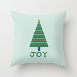 Joy Christmas Tree Throw Pillow