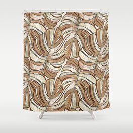 Tropical pattern. Graphic design with amazing monsteras leaves Shower Curtain