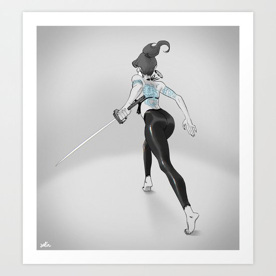 Tattoo and Katana Art Print