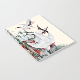 Japanese Crane Watercolor Art Notebook