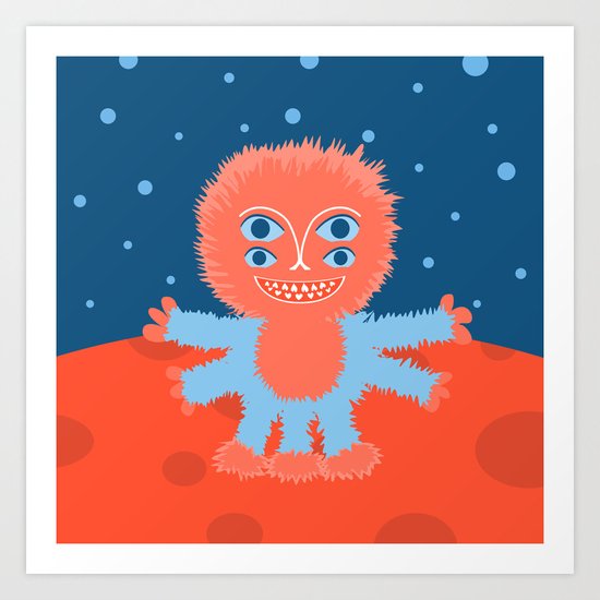 Focussian Furry Alien Art Print