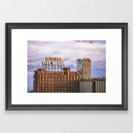 Montreal Farine Five Roses, Montreal Iconic, Urban photo, Architecture, modern Framed Art Print | Cityscape, Canada, Photo, Building, Neonlight, Simonlaroche, Iconic, Skyline, Fiveroses, Montrealfiveroses 