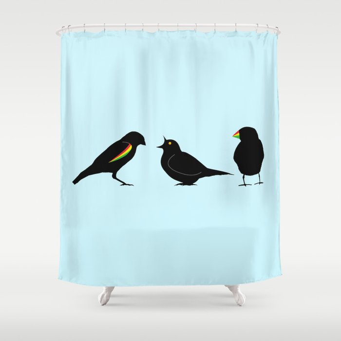 Three Little Birds Shower Curtain By Erndub Society6