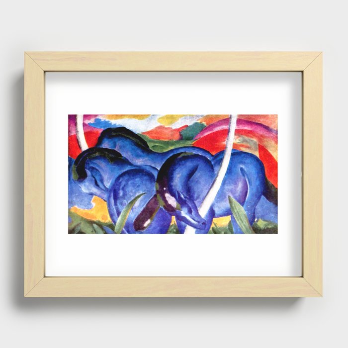 "The Large Blue Horses" by Franz Marc, 1911 Recessed Framed Print