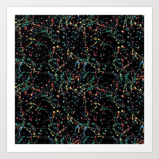 Splat Color Black R Art Print