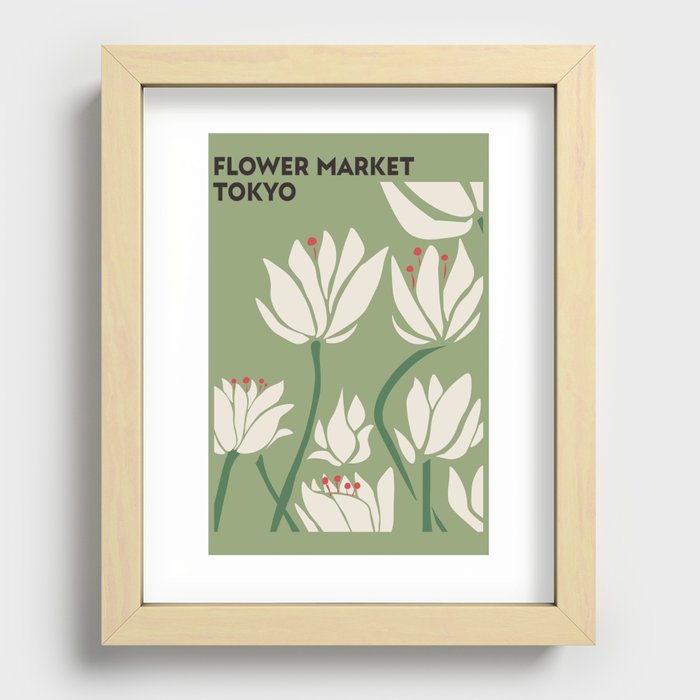 Flower Market Tokyo Recessed Framed Print