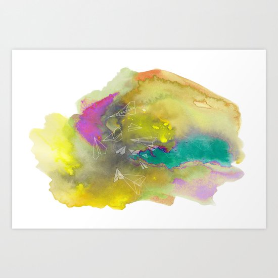 Planes in Watercolor Art Print
