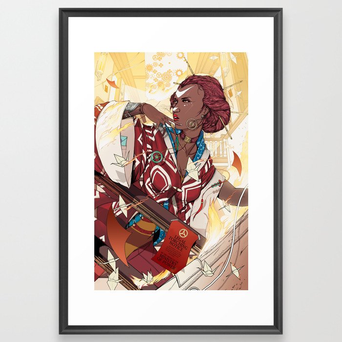 Lady Crane Framed Art Print