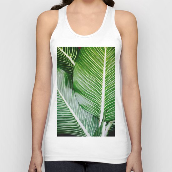 palm leaf pattern Unisex Tank Top