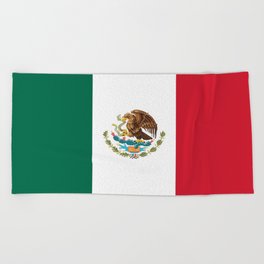 Flag of mexico- mexico,mexico city,mexicano,mexicana,latine,peso,spain,Guadalajara,Monterrey Beach Towel