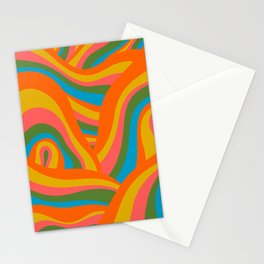 Retro 70s Psychedelic Abstract Pattern Stationery Card