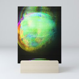 Glitch Green Planet Mini Art Print