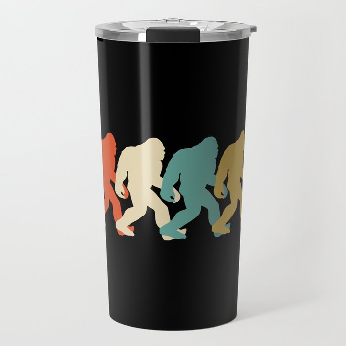 Bigfoot Silhouette Retro-Pop Art Travel Mug