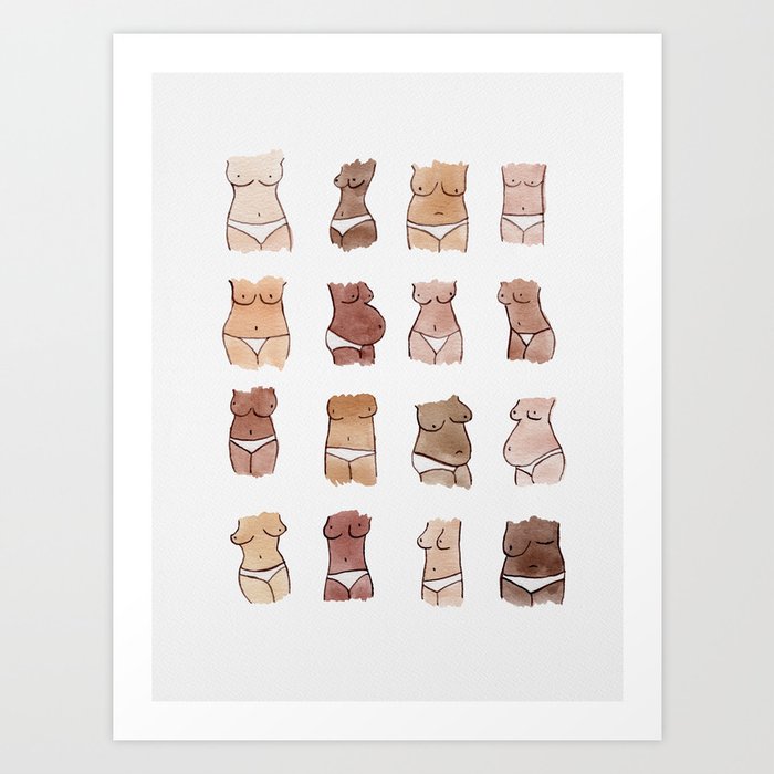 Hello, girls! // Boobs and butts Art Print by Picnics in the Sky Art