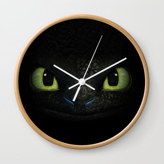 Toothless Wall Clock by Aleha Society6