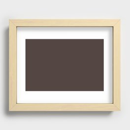 Dark Gray Brown Solid Color Pantone Coffee Bean 19-0915 TCX Shades of Black Hues Recessed Framed Print