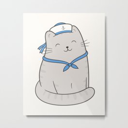 Sailor cat Metal Print