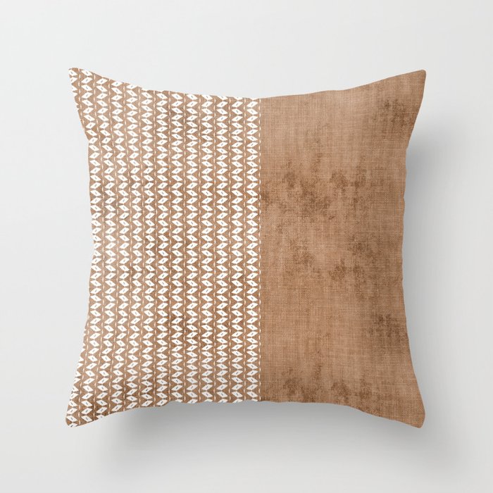 Two Toned Tan Texture Throw Pillow