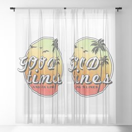 Good Times And Tan Lines Retro Summer Sheer Curtain