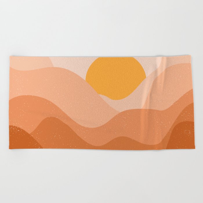 Sunset Mountain Landscape Beach Towel