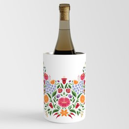 Hungarian folk pattern – Kalocsa embroidery flowers Wine Chiller