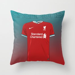 Liverpool new home kit 2020-21 artwork  Throw Pillow