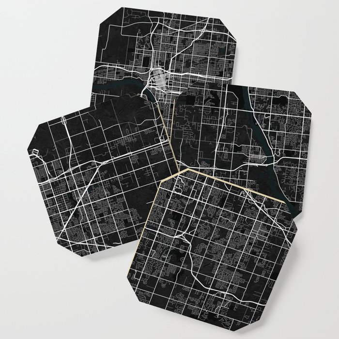 Tulsa City Map of Oklahoma, USA - Dark Coaster