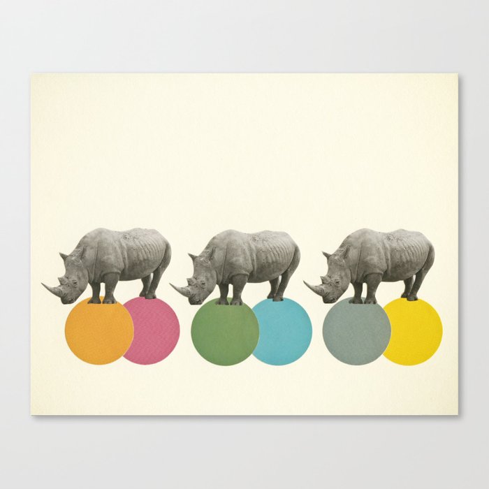 Rambling Rhinos Canvas Print