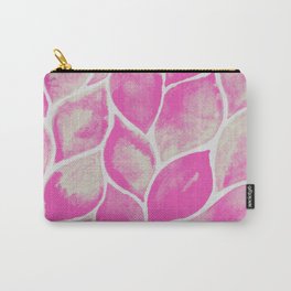 Pink Watercolor Leaves Carry-All Pouch