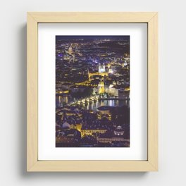 Prague at Night Recessed Framed Print