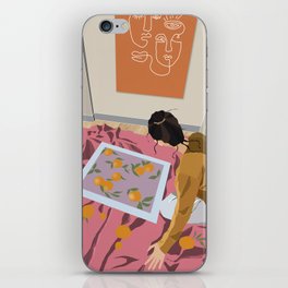 Painting orange & Girl iPhone Skin