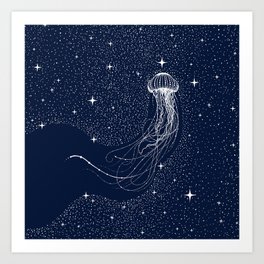 starry jellyfish Art Print