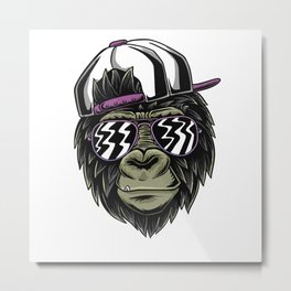 Cool monkey with glasses Metal Print