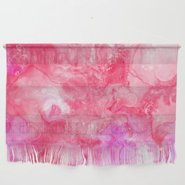Modern Abstract Hand Painted Pink Lavender Watercolor Paint Wall Hanging