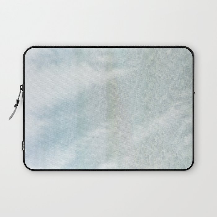 silver blue gray shimmering tropical palm Laptop Sleeve