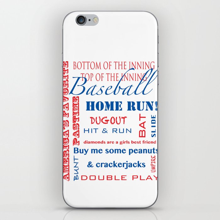 Baseball Typography iPhone Skin