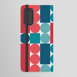 Circles and lines (pink and blue) (1/8) Android Wallet Case