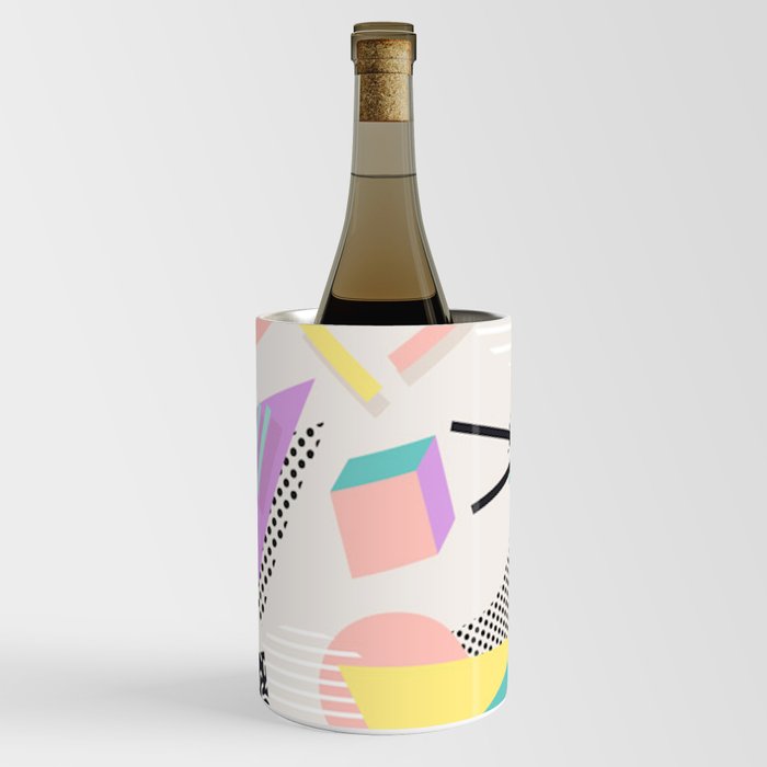 80s / 90s RETRO ABSTRACT PASTEL SHAPE PATTERN Wine Chiller
