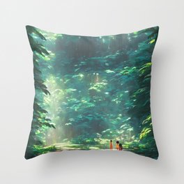 Walk in the Forest Throw Pillow
