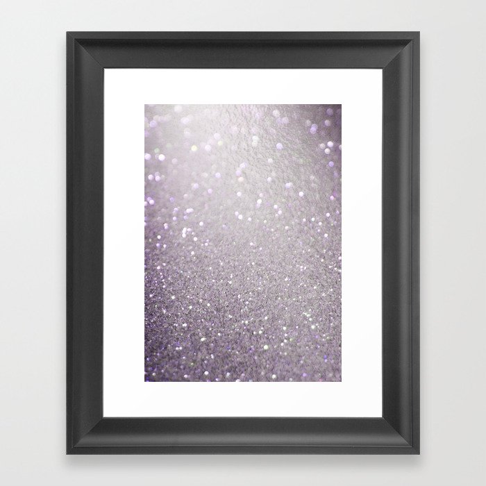 Silver Iridescent Glitter Framed Art Print