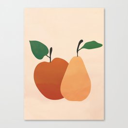 An Apple and a Pear Canvas Print