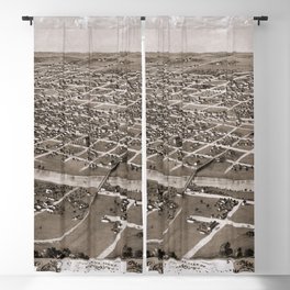 Iowa City vintage pictorial map Blackout Curtain