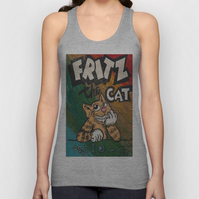Cult Icon Fritz The Cat By David C J Bunn Unisex Tank Top By
