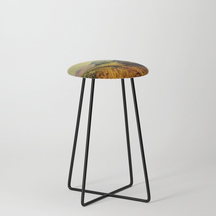 Countryside summer landscape Counter Stool