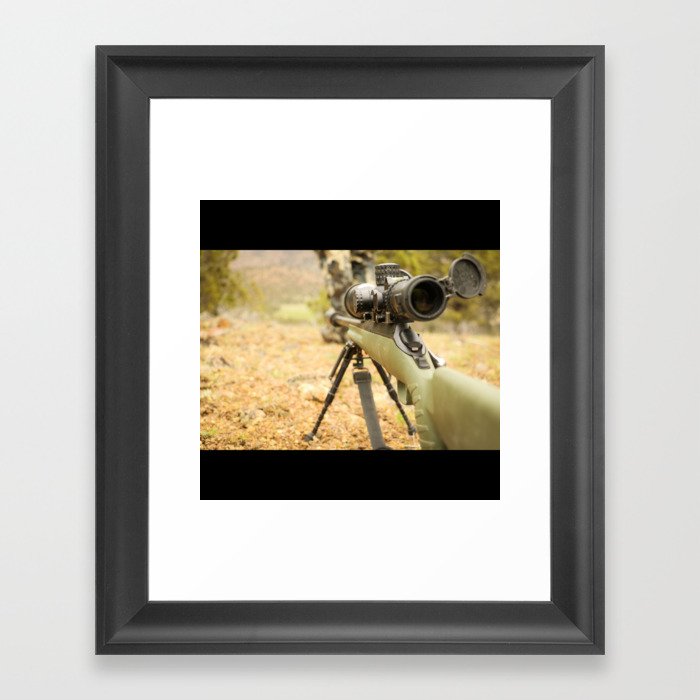 Hunter Scoped Rifle - Hunting Framed Art Print