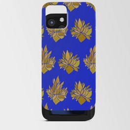 Iris Flowers - Retro Yellow and Deep Blue iPhone Card Case